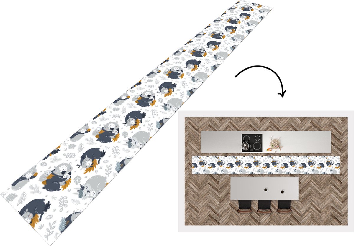 KitchenYeah Keukenloper - Keukenmat - Patroon - Kinderen - Jongens - Dieren - Slapen - Keuken vloerkleed multicolor, foto 3