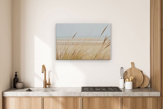 Artaza Toile Peinture Plage et Mer avec Végétation - 90x60 - Photo sur Toile - Impression sur Toile