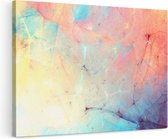 Artaza Canvas Schilderij Abstracte Kunst - Rood Blauw Geel - 120x80 - Groot - Foto Op Canvas - Wanddecoratie Woonkamer