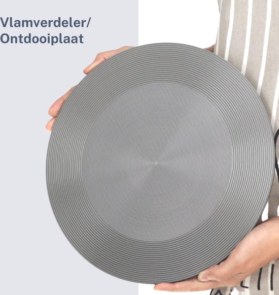 Vlamverdeler - Sudderplaat - Gaspitverkleiner - Gasfornuis - Sudderplaatje - BBQ - Aluminium - Fraai design - 24 cm