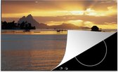 KitchenYeah® Inductie beschermer 81x52 cm - Zonsondergang op het eiland Bora Bora - Kookplaataccessoires - Afdekplaat voor kookplaat - Inductiebeschermer - Inductiemat - Inductieplaat mat