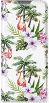 Hoesje met naam OPPO Find X5 Telefoonhoesje Flamingo Palms