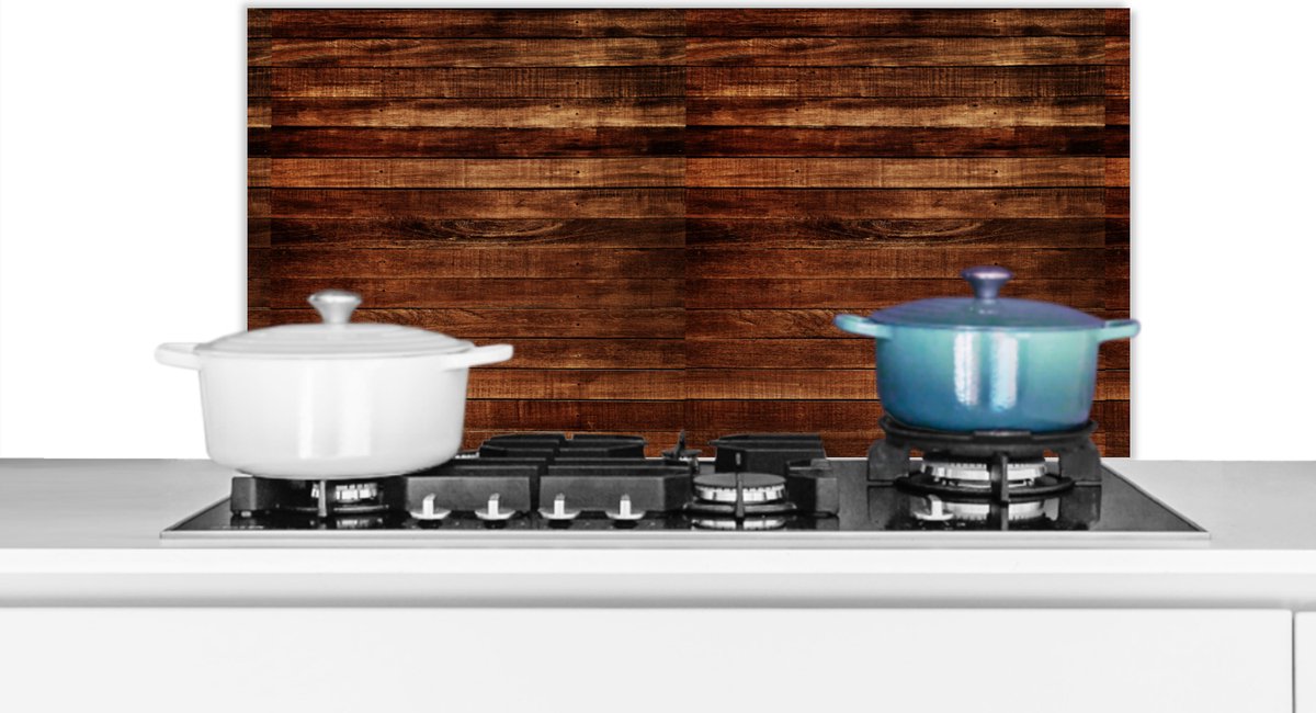 Spatscherm keuken 80x40 cm - Kookplaat achterwand Hardhout - Robuust - Patronen - Muurbeschermer - Spatwand fornuis - Hoogwaardig aluminium