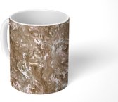 Mok - Verf - Marmer print - Bruin - Roze - Patronen - Mokken - 350 ML - Beker - Uitdeelcadeautjes