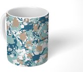 Mok - Koffiemok - Patronen - Camouflage - Blauw - Mokken - 350 ML - Beker - Koffiemokken - Theemok