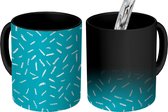 Magische Mok - Foto op Warmte Mokken - Krijt - Design - Blauw - Wit - Magic Mok - Beker - 350 ML - Uitdeelcadeautjes