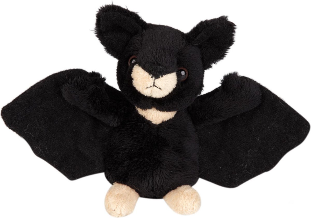 Ravensden Pluche dierenknuffel - vleermuis - 15 cm - bruin - vleermuizen knuffel