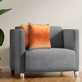 Komfortec Set van 2 Fluwelen Kussenslopen 40x40 cm - Kussenhoes - Decoratieve Slaapkamer, Bank & Sofa Kussensloop met Rits - Oranje