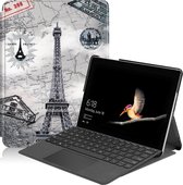 Microsoft Surface Go 2 Hoes - Mobigear - Design Serie - Kunstlederen Bookcase - Eiffel Tower - Hoes Geschikt Voor Microsoft Surface Go 2