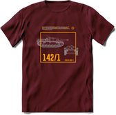 Stug 3 Tank Destroyer leger T-Shirt | Unisex Army Tank Kleding | Dames / Heren Tanks ww2 shirt | Blueprint | Grappig bouwpakket Cadeau - Burgundy - XL