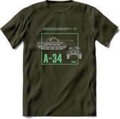 A34 Comet leger T-Shirt | Unisex Army Tank Kleding | Dames / Heren Tanks ww2 shirt | Blueprint | Grappig bouwpakket Cadeau - Leger Groen - M