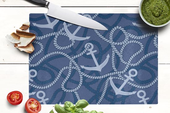 Planche à Verres - 39 x 28 - Motifs - Anker - Corde - Planches à découper en verre