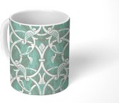 Mok - Koffiemok - Patronen - Hout - Bloemen - Mokken - 350 ML - Beker - Koffiemokken - Theemok