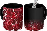 Magische Mok - Foto op Warmte Mokken - Koffiemok - Patroon - Jungle - Rood - Magic Mok - Beker - 350 ML - Theemok