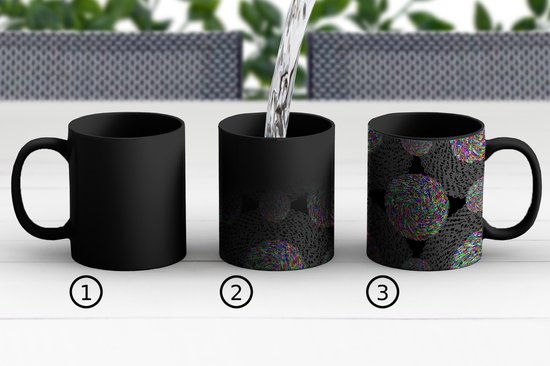 Magische Mok - Foto op Warmte Mokken - Koffiemok - Regenboog - Design - Cirkel - Patronen - Magic Mok - Beker - 350 ML - Theemok