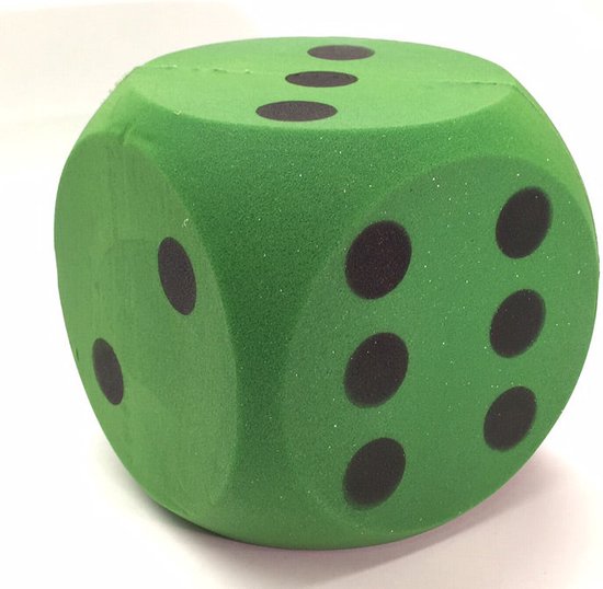 Afbeelding van het spel Foam dobbelsteen groen groot 16cm 2 stuks