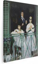Artaza Canvas Schilderij Het Balkon - Édouard Manet - 60x80 - Kunst - Canvas Print - Muurdecoratie