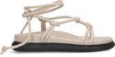 Sacha - Dames - Beige platte sandalen met strikveters - Maat 39