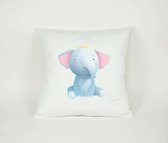 Kussen Olifant Beestenboel Safari - Sierkussen - Kinderkamer - 45x45cm - Inclusief Vulling - PillowCity