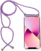 H.K. backcover/achterkant/hoesje met koord paars met blauw Samsung Galaxy A42 5G