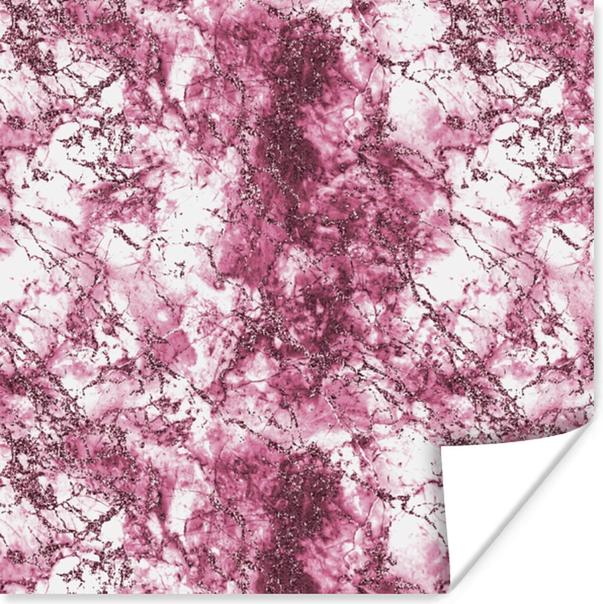 Poster Marmer - Roze - Luxe - 30x30 cm