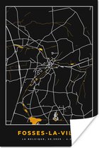 Affiche City Map - Fosses-La-Ville - Carte - Or - Carte - 40x60 cm