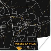 Poster Goud - Stadskaart - Plattegrond - Fosses-La-Ville - Kaart - 75x75 cm