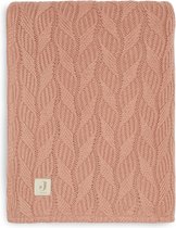 Jollein Crib Blanket Spring Knit 100x150cm - Rosewood/ Molleton Coral