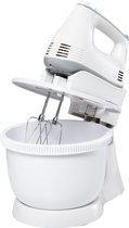 HOMCOM 2-in-1 handmixer elektrische handmixerset met tafelstandaard 300 W staal wit 800-066