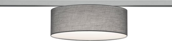 LED Railverlichting - Plafondlamp - Plafondverlichting - Torna Dual Hotia - 2 Fase - E27 Fitting - Rond - Mat Grijs - Textiel