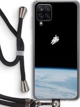 Case Company® - Samsung Galaxy A12 hoesje met Koord - Alone in Space - Telefoonhoesje met Zwart Koord - Bescherming aan alle Kanten en Over de Schermrand