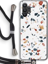 Case Company® - Samsung Galaxy A32 5G hoesje met Koord - Terrazzo N°4 - Telefoonhoesje met Zwart Koord - Bescherming aan alle Kanten en Over de Schermrand