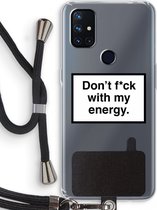 Case Company® - OnePlus Nord N10 5G hoesje met Koord - My energy - Telefoonhoesje met Zwart Koord - Bescherming aan alle Kanten en Over de Schermrand