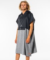 Rip Curl - Handdoek met capuchon voor heren - Anti-series - Ritsaansluiting voorkant - Zwart/Grijs - maat Onesize