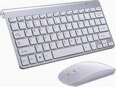 Case2go - Toetsenbord en Muis - QWERTY Keyboard - 2.4G Verbinding - Draadloos - Zilver Wit