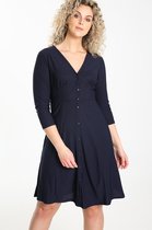 Cassis Dames Effen jurk met knoopjes - Jurk - Maat 40
