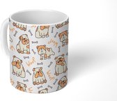 Mok - Koffiemok - Hond - Bot - Quotes - Patronen - Kinderen - Mokken - 350 ML - Beker - Koffiemokken - Theemok