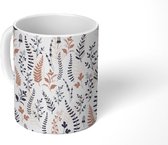 Mok - Koffiemok - Bladeren - Bloemen - Design - Mokken - 350 ML - Beker - Koffiemokken - Theemok