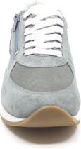 Xsensible, LIZE, 10197.2.485, Groen grijze dames sneaker met stretch leer wijdte H