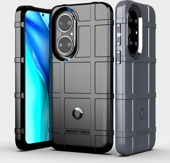 Case2go - Coque adaptée pour Huawei P50 - Pare- Bumper en TPU Heavy Armor - Coque arrière - Blauw