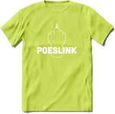 Poeslink! - Katten T-Shirt Kleding Cadeau | Dames - Heren - Unisex | Kat / Dieren shirt | Grappig Verjaardag kado | Tshirt Met Print | - Groen - 3XL