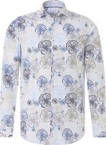 Blue Industry - Overhemd Blauw Beige Bloemen - 40 - Heren - Slim-fit