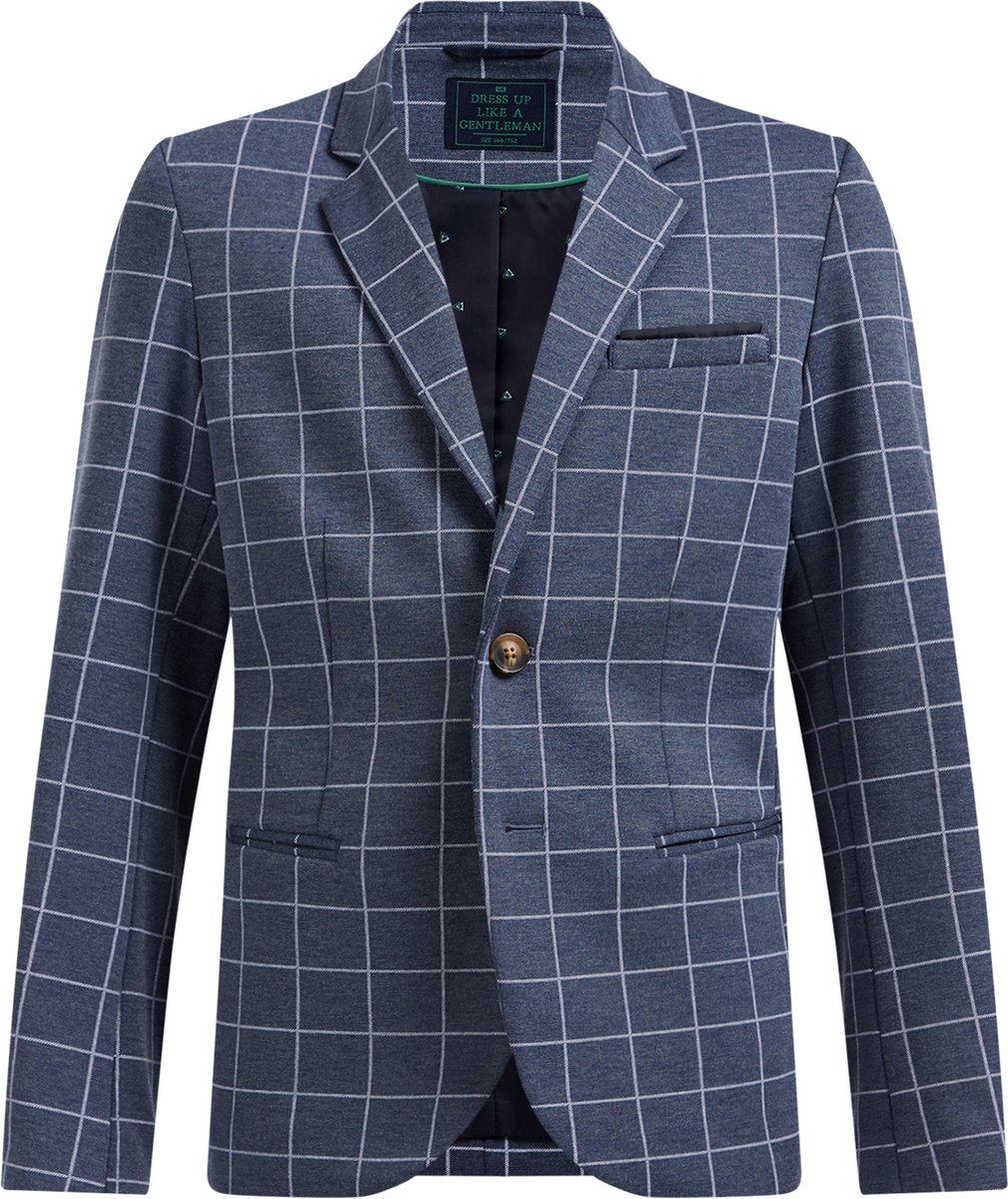 WE Fashion Jongens slim fit blazer met blokdessin - Maat 146/152