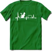 Cat Beat - Katten T-Shirt Kleding Cadeau | Dames - Heren - Unisex | Kat / Dieren shirt | Grappig Verjaardag kado | Tshirt Met Print | - Donker Groen - XXL