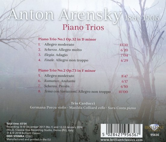 Arensky: Piano Trios
