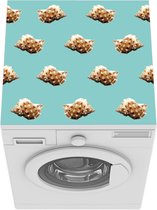 Wasmachine beschermer mat - Schelpen - Patroon - Groen - Breedte 60 cm x hoogte 60 cm