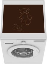 Wasmachine beschermer mat - Knuffel - Beer - Line art - Breedte 55 cm x hoogte 45 cm