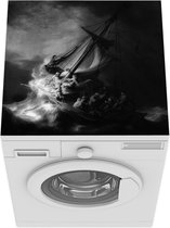 Wasmachine beschermer - Wasmachine mat - De storm op het meer van Galilea - Schilderij van Rembrandt van Rijn - 60x60 cm - Droger beschermer