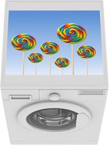 Wasmachine beschermer mat - Groep gekleurde lollies - Breedte 55 cm x hoogte 45 cm