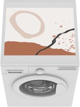 Wasmachine beschermer - Wasmachine mat - Zomer - Abstract - Wit - Zwart - 55x45 cm - Droger beschermer